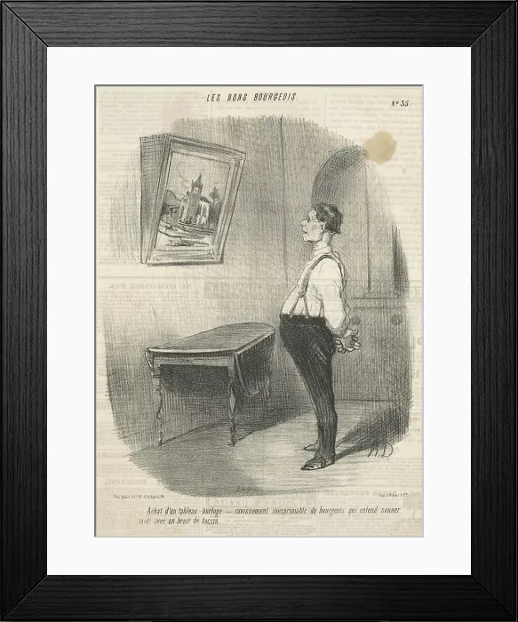 Framed Print : Achat d'un tableau horloge, 19th century. Creator: Honore Daumier Framed Print : Achat d'un tableau horloge, 19th century. Creator: Honore Daumier