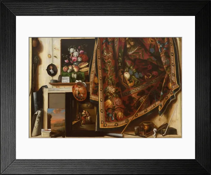 Framed Print : Trompe l'oeil. A Cabinet in the Artist's Studio, 1670-1671. Creator: Cornelis Norbertus Gysbrechts Framed Print : Trompe l'oeil. A Cabinet in the Artist's Studio, 1670-1671. Creator: Cornelis Norbertus Gysbrechts