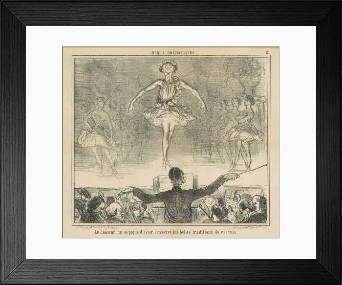 Framed Print : Le danseur qui se pique d'avoir conservé... 19th century. Creator: Honore Daumier Framed Print : Le danseur qui se pique d'avoir conservé... 19th century. Creator: Honore Daumier