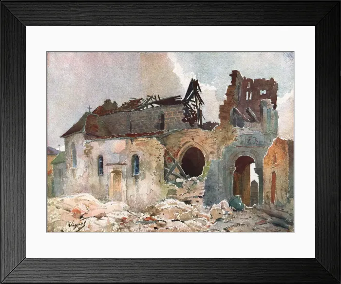 Framed Print : L'Eglise de Louppy-le Chateau (Meuse), 1914. Creator: Unknown