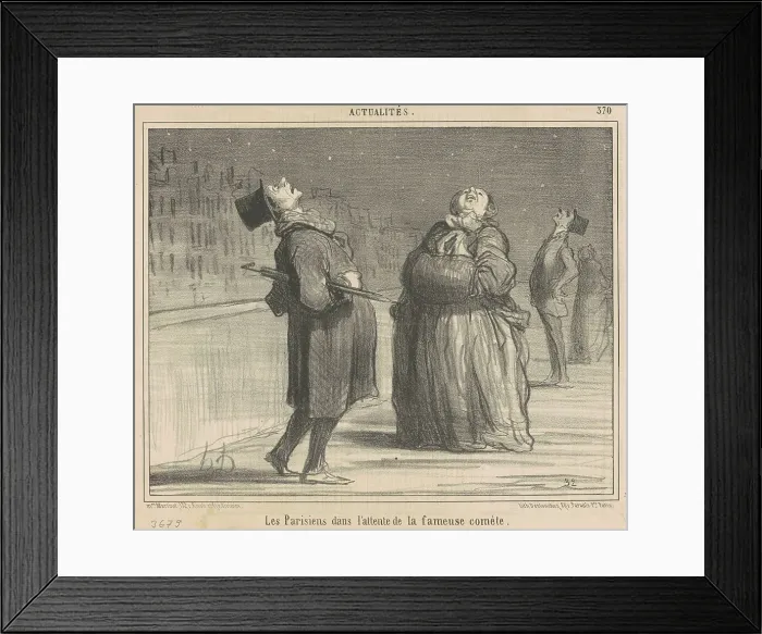 Framed Print : Les Parisiens dans l'attente de la fameuse comète, 19th century. Creator: Honore Daumier Framed Print : Les Parisiens dans l'attente de la fameuse comète, 19th century. Creator: Honore Daumier