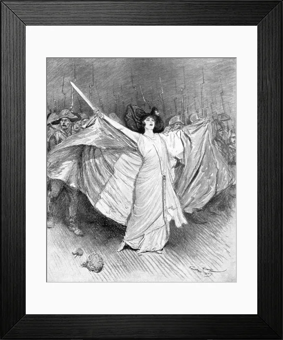 Framed Print : La Guerre de Tranchees; A L'Interieur la vie Reprend, La Marseillaise a l'opera-comique, 1914. Creator: Georges Bertin Scott. La Guerre de Tranchees; A L'Interieur la vie Reprend, La Marseillaise a l'opera-comique, 1914 Framed Print : La Guerre de Tranchees; A L'Interieur la vie Reprend, La Marseillaise a l'opera-comique, 1914. Creator: Georges Bertin Scott. La Guerre de Tranchees; A L'Interieur la vie Reprend, La Marseillaise a l'opera-comique, 1914