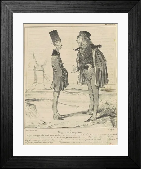 Framed Print : Une mine d'or qui dort, 19th century. Creator: Honore Daumier Framed Print : Une mine d'or qui dort, 19th century. Creator: Honore Daumier