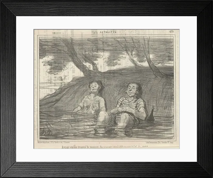 Framed Print : Ayant enfin trouvé le moyen de passer agréablement l'été de 1857, 19th century. Creator: Honore Daumier Framed Print : Ayant enfin trouvé le moyen de passer agréablement l'été de 1857, 19th century. Creator: Honore Daumier