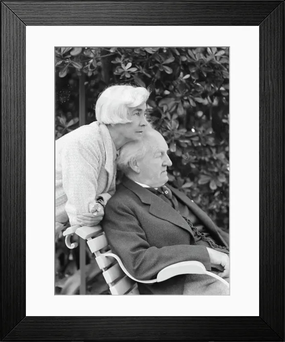 Framed Print : Hauptmann, Gerhart, Mr. and Mrs. outdoors, 1938 Creator: Arnold Genthe Framed Print : Hauptmann, Gerhart, Mr. and Mrs. outdoors, 1938 Creator: Arnold Genthe