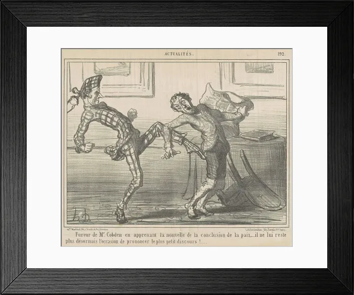 Framed Print : Fureur de Monsieur Cobden... 19th century. Creator: Honore Daumier Framed Print : Fureur de Monsieur Cobden... 19th century. Creator: Honore Daumier