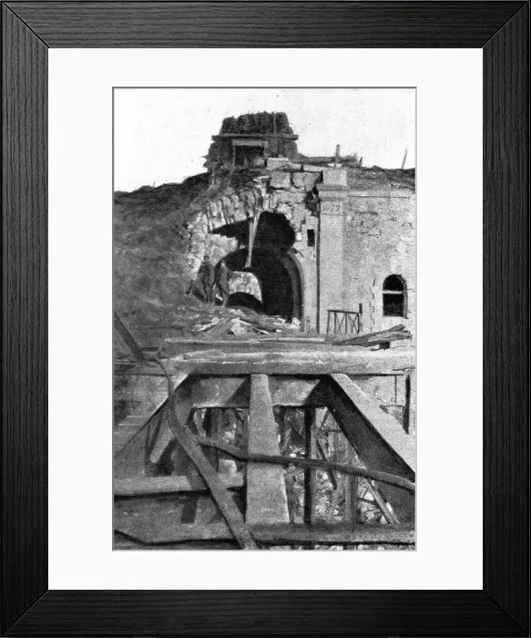 Framed Print : L'Heroique Defense de Troyon; L'etat de la meme entrée a la fin du bombardement, 1914. Creator: Unknown Framed Print : L'Heroique Defense de Troyon; L'etat de la meme entrée a la fin du bombardement, 1914. Creator: Unknown