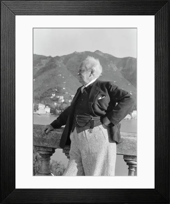Framed Print : Hauptmann, Gerhart, standing outdoors, 1938 Creator: Arnold Genthe Framed Print : Hauptmann, Gerhart, standing outdoors, 1938 Creator: Arnold Genthe