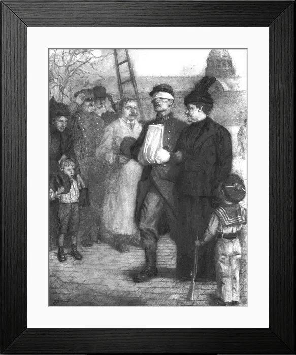 Framed Print : L'Hommage aux Braves; La promenade du blesse, 1914. Creator: Lucien Jonas Framed Print : L'Hommage aux Braves; La promenade du blesse, 1914. Creator: Lucien Jonas