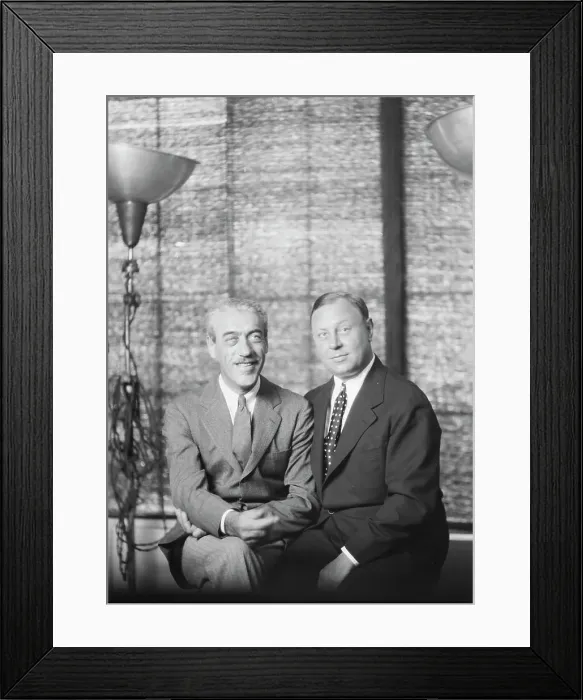 Framed Print : Jannings, Emil, Mr. and Mr. Mauritz Stiller, portrait photograph, 1927 Creator: Arnold Genthe Framed Print : Jannings, Emil, Mr. and Mr. Mauritz Stiller, portrait photograph, 1927 Creator: Arnold Genthe