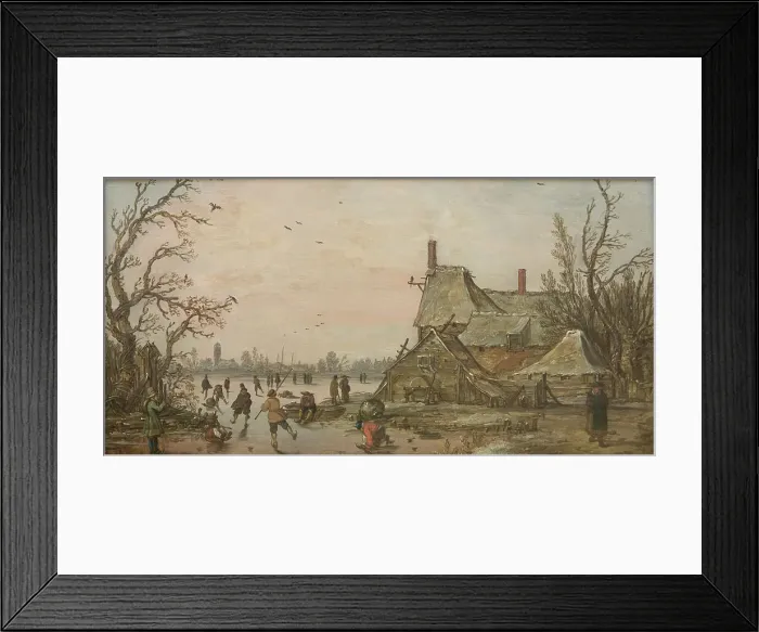 Framed Print : Winter Scene at a Farm, 1623-1626. Creators: Jan van Goyen, Esaias van de Velde Framed Print : Winter Scene at a Farm, 1623-1626. Creators: Jan van Goyen, Esaias van de Velde