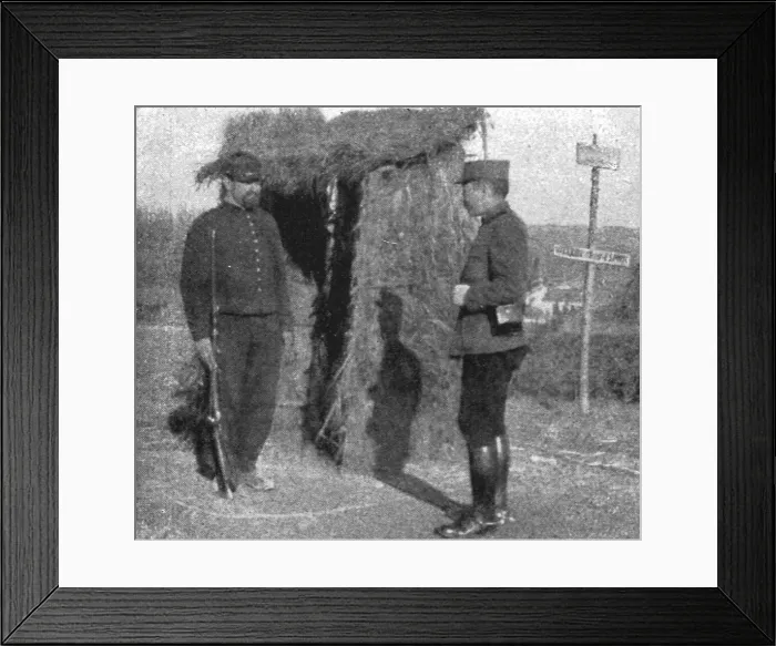 Framed Print : Le front pittoresque; Villages de Paillot et Terriers a flanc de coteaux: Guerite en chaume... 19 Creator: Unknown Framed Print : Le front pittoresque; Villages de Paillot et Terriers a flanc de coteaux: Guerite en chaume... 19 Creator: Unknown