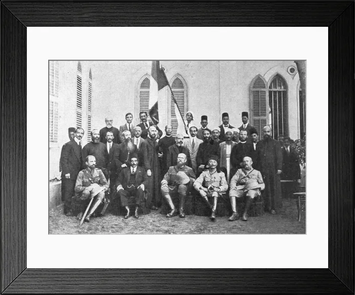 Framed Print : La mission militaire francaise, ayant pour chef le lieutenant-colonel Bremond, visite... 1916. Creator: Melik Framed Print : La mission militaire francaise, ayant pour chef le lieutenant-colonel Bremond, visite... 1916. Creator: Melik