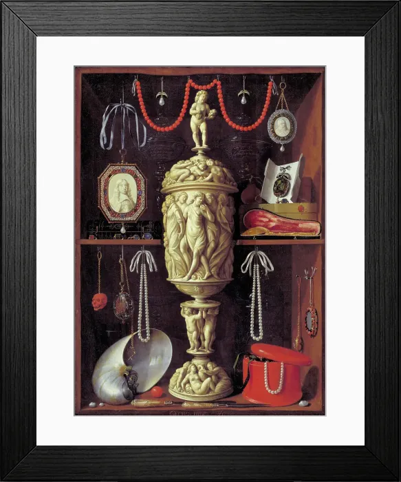 Framed Print : A Cabinet with Objects of Art, 1665-1667. Creator: Georg Hainz Framed Print : A Cabinet with Objects of Art, 1665-1667. Creator: Georg Hainz