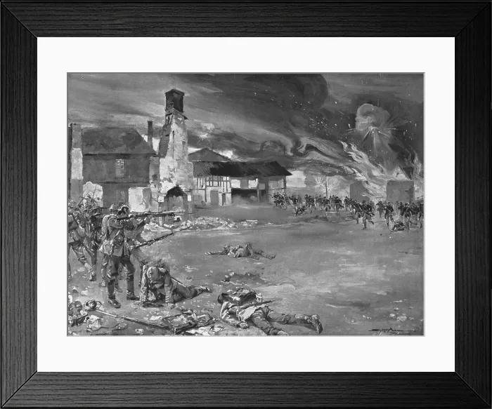 Framed Print : A Notre Aile Droit; Le combat dans Sommesous, 1914. Creator: Sidney Adamson Framed Print : A Notre Aile Droit; Le combat dans Sommesous, 1914. Creator: Sidney Adamson