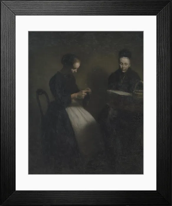 Framed Print : Evening in the Drawing Room. The Artist's Mother and Wife, 1891. Creator: Vilhelm Hammershøi Framed Print : Evening in the Drawing Room. The Artist's Mother and Wife, 1891. Creator: Vilhelm Hammershøi