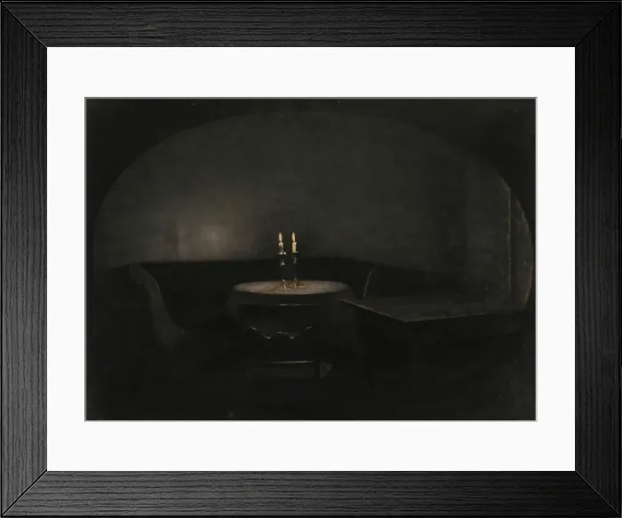Framed Print : Interior. Artificial Light, 1909. Creator: Vilhelm Hammershøi Framed Print : Interior. Artificial Light, 1909. Creator: Vilhelm Hammershøi