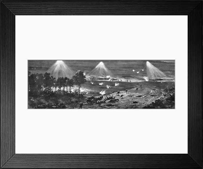 Framed Print : Les allemands usent de fusees-parachutes pour decouvrir les convois de ravitaillement, 1914. Creator: Unknown Framed Print : Les allemands usent de fusees-parachutes pour decouvrir les convois de ravitaillement, 1914. Creator: Unknown