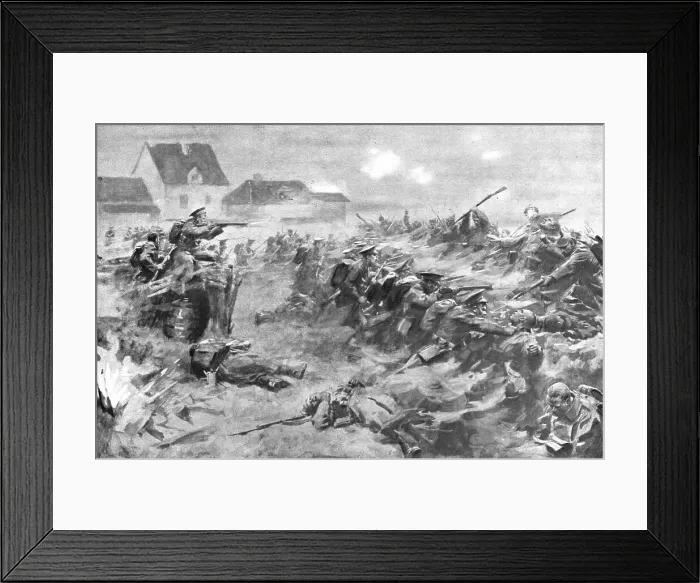 Framed Print : La Bataille des Flandres; Le 11 novembre, le 1er corps anglais, commande par Douglas Haig, 1914 Creator: Unknown Framed Print : La Bataille des Flandres; Le 11 novembre, le 1er corps anglais, commande par Douglas Haig, 1914 Creator: Unknown