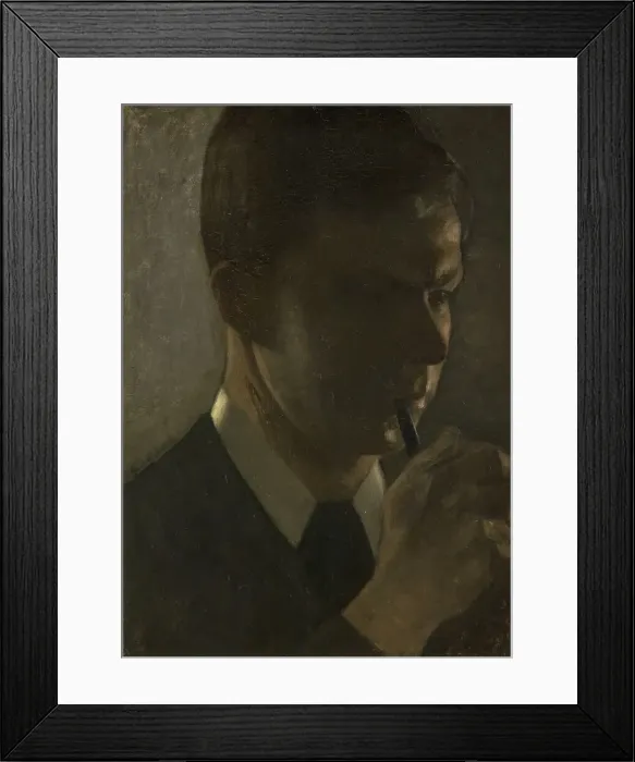 Framed Print : Portrait of Svend Hammershoi, the Artist´s Brother, 1901. Creator: Vilhelm Hammershøi