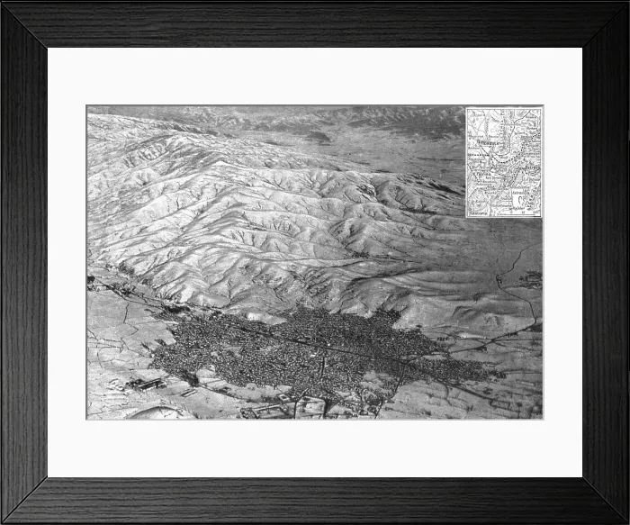 Framed Print : Monastir; du lac d'Ostrovo a Monastir: vue prise en areoplane de la premiere ville serbe... 1916. Creator: Unknown Framed Print : Monastir; du lac d'Ostrovo a Monastir: vue prise en areoplane de la premiere ville serbe... 1916. Creator: Unknown