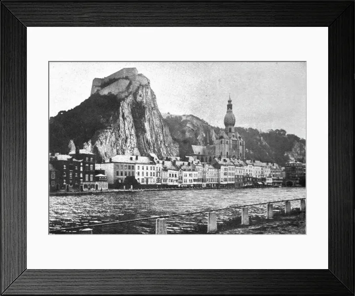 Framed Print : Dinant naguere; la citadelle, l'eglise et les quais vus de la rive gauche de la Meuse, 1914. Creator: Unknown Framed Print : Dinant naguere; la citadelle, l'eglise et les quais vus de la rive gauche de la Meuse, 1914. Creator: Unknown