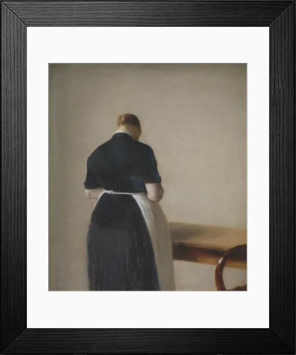 Framed Print : Woman seen from the Back;Figure of a Woman, 1888. Creator: Vilhelm Hammershøi Framed Print : Woman seen from the Back;Figure of a Woman, 1888. Creator: Vilhelm Hammershøi