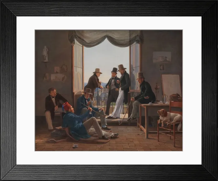 Framed Print : A Group of Danish Artists in Rome, 1837. Creator: Constantin Hansen Framed Print : A Group of Danish Artists in Rome, 1837. Creator: Constantin Hansen