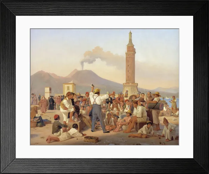 Framed Print : A Reciter of Orlando Furioso at the Molo, Naples, 1839. Creator: Constantin Hansen. A Reciter of Orlando Furioso at the Molo, Naples, 1839. Creator: Constantin Hansen Framed Print : A Reciter of Orlando Furioso at the Molo, Naples, 1839. Creator: Constantin Hansen. A Reciter of Orlando Furioso at the Molo, Naples, 1839. Creator: Constantin Hansen