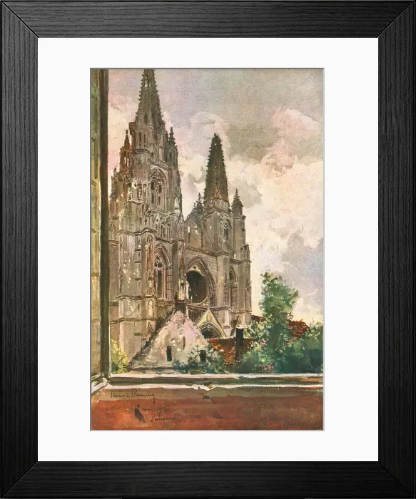 Framed Print : Soissons; Les ruines de Saint-Jean-des-Vignes, a Soissons, 1915. Creator: Francois Flameng Framed Print : Soissons; Les ruines de Saint-Jean-des-Vignes, a Soissons, 1915. Creator: Francois Flameng