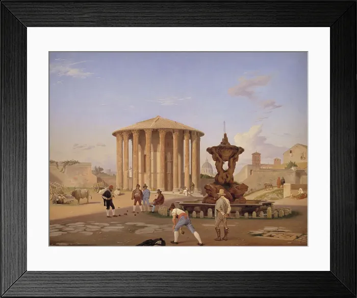 Framed Print : Piazza della Bocca della Verità with the so-called Vesta Temple in Rome, 1837. Creator: Constantin Hansen Framed Print : Piazza della Bocca della Verità with the so-called Vesta Temple in Rome, 1837. Creator: Constantin Hansen