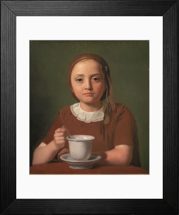 Framed Print : Portrait of a Little Girl, Elise Kobke, with a Cup in front of her, 1850. Creator: Constantin Hansen Framed Print : Portrait of a Little Girl, Elise Kobke, with a Cup in front of her, 1850. Creator: Constantin Hansen