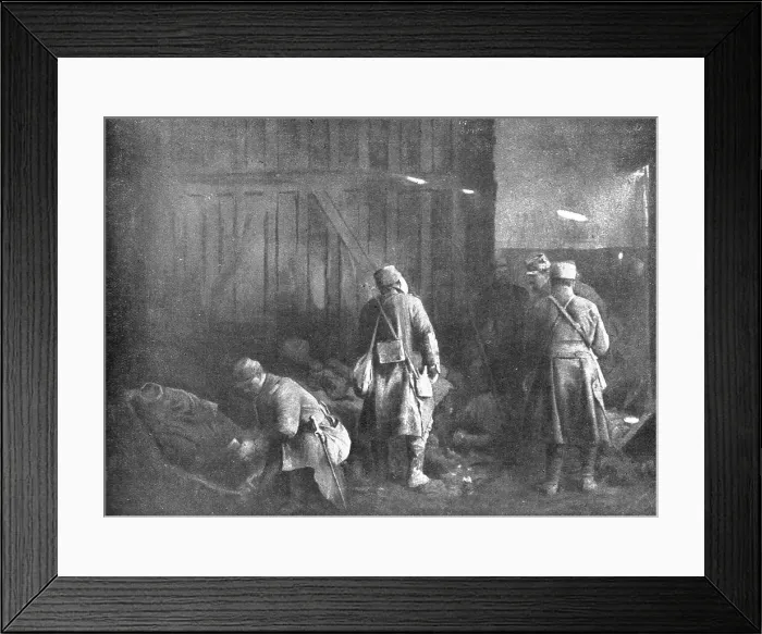 Framed Print : La vie en Campagne; Le poste de secours de Souain, 1914. Creator: Unknown Framed Print : La vie en Campagne; Le poste de secours de Souain, 1914. Creator: Unknown