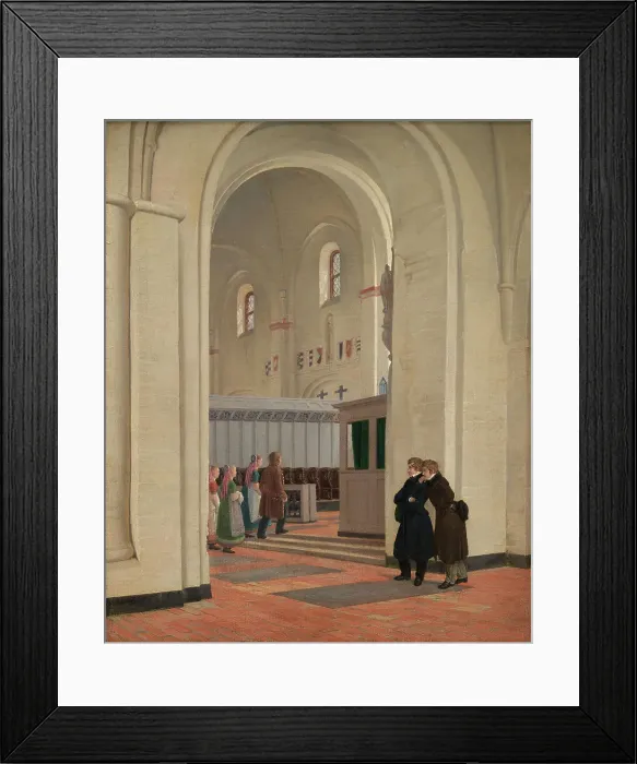 Framed Print : The Interior of St Bendt's Church at Ringsted, 1829. Creator: Constantin Hansen Framed Print : The Interior of St Bendt's Church at Ringsted, 1829. Creator: Constantin Hansen