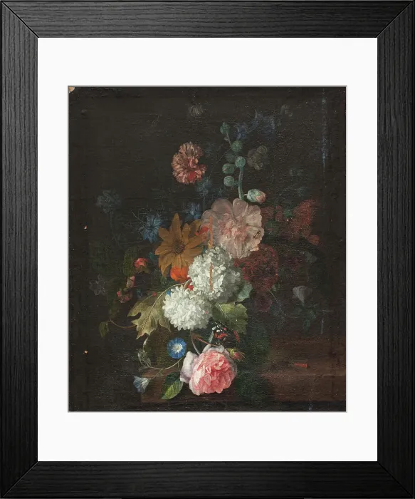 Framed Print : Flowers;Glass Bottle with Flowers, 1737-1795. Creator: Margareta Haverman Framed Print : Flowers;Glass Bottle with Flowers, 1737-1795. Creator: Margareta Haverman
