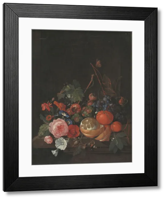 Framed Print : Flowers and Fruit, 1650-1660. Creator: Jan Davidsz de Heem Framed Print : Flowers and Fruit, 1650-1660. Creator: Jan Davidsz de Heem