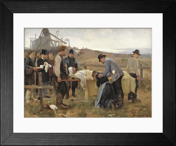 Framed Print : A Wounded Workman, 1895. Creator: Erik Henningsen Framed Print : A Wounded Workman, 1895. Creator: Erik Henningsen