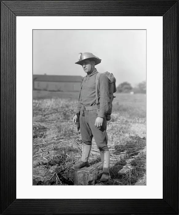 Framed Print : Leonard D.Mahon with Steel Helmet He Invented That Could Be Used As Shovel, 1917. Creator: Harris & Ewing. Leonard D.Mahon with Steel Helmet He Invented That Could Be Used As Shovel, 1917. Creator: Harris & Ewing Framed Print : Leonard D.Mahon with Steel Helmet He Invented That Could Be Used As Shovel, 1917. Creator: Harris & Ewing. Leonard D.Mahon with Steel Helmet He Invented That Could Be Used As Shovel, 1917. Creator: Harris & Ewing
