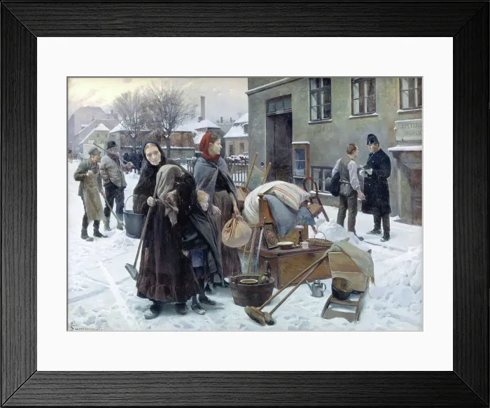 Framed Print : Evicted Tenants, 1892. Creator: Erik Henningsen Framed Print : Evicted Tenants, 1892. Creator: Erik Henningsen