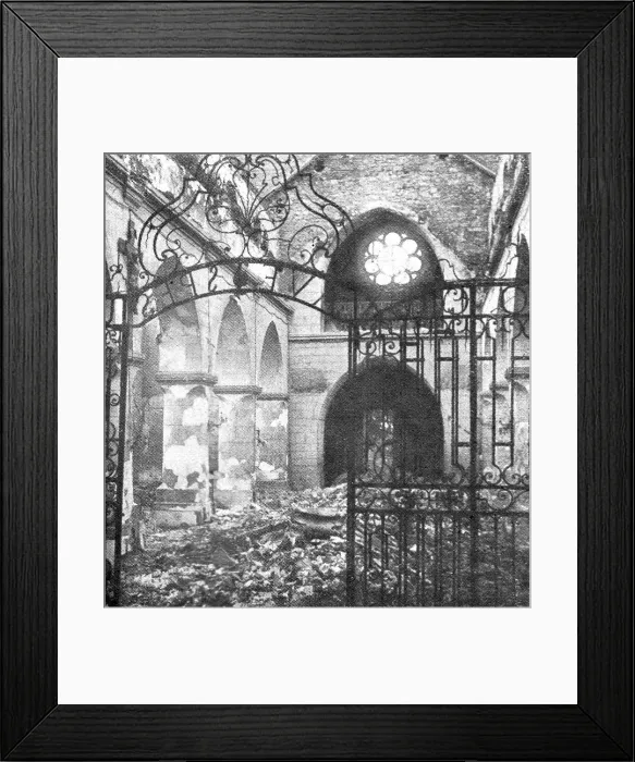 Framed Print : Nos regions Devastees; Interieur de l'eglise de Maurupt (Marne), 1914. Creator: Unknown Framed Print : Nos regions Devastees; Interieur de l'eglise de Maurupt (Marne), 1914. Creator: Unknown