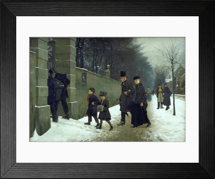Framed Print : A Funeral, 1883. Creator: Frants Henningsen Framed Print : A Funeral, 1883. Creator: Frants Henningsen