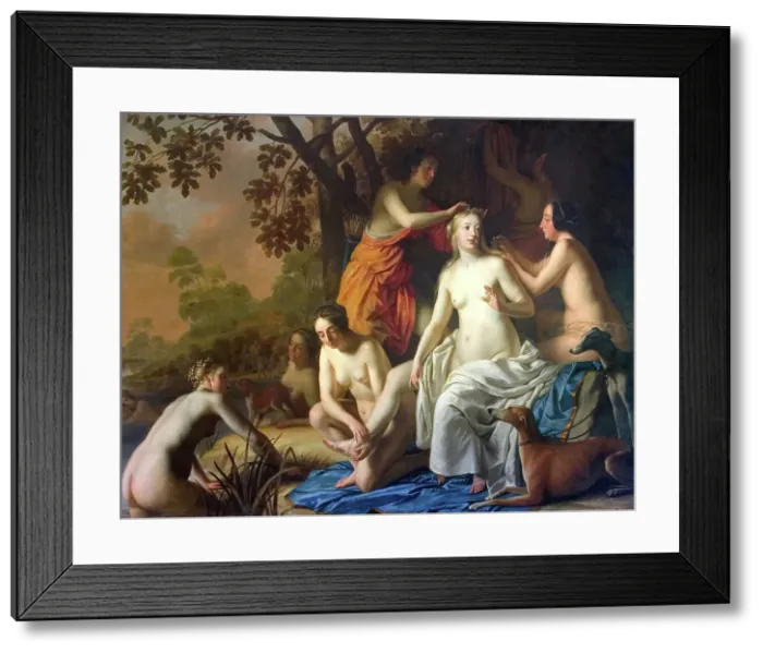 Framed Print : Diana with her Nymphs, 1650. Creator: Gerrit van Honthorst Framed Print : Diana with her Nymphs, 1650. Creator: Gerrit van Honthorst