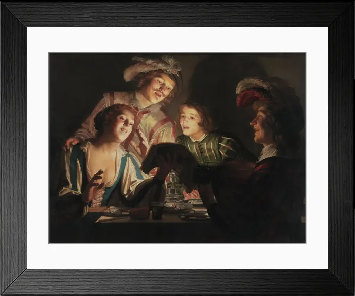 Framed Print : Musical Group by Candlelight, 1623. Creator: Gerrit van Honthorst Framed Print : Musical Group by Candlelight, 1623. Creator: Gerrit van Honthorst