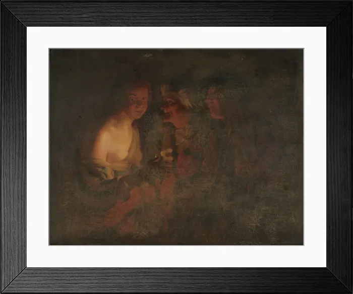Framed Print : Young Woman with a Candlestick, Old Woman and a Violin Player, 1605-1656. Creators: Gerrit van Honthorst, Godfried Schalcken Framed Print : Young Woman with a Candlestick, Old Woman and a Violin Player, 1605-1656. Creators: Gerrit van Honthorst, Godfried Schalcken