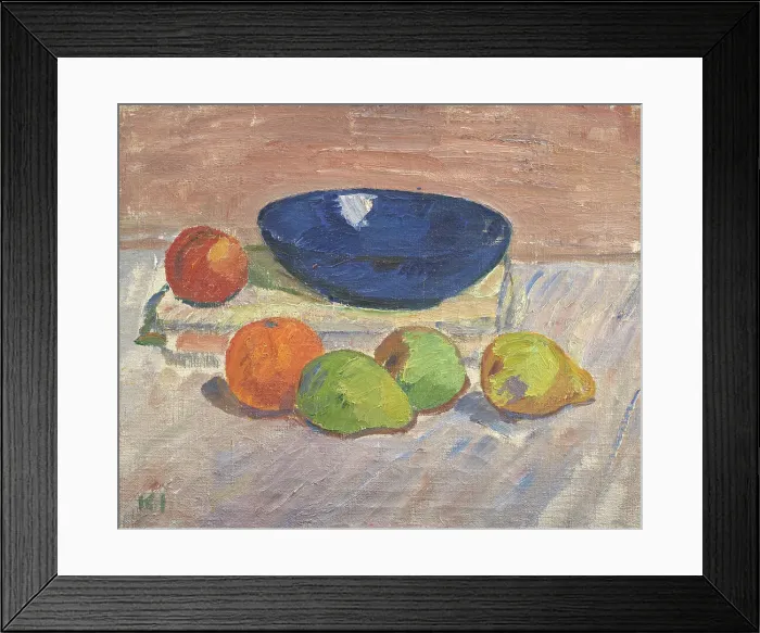 Framed Print : Still Life with Blue Bowl and Fruits, 1910-1911. Creator: Karl Isakson Framed Print : Still Life with Blue Bowl and Fruits, 1910-1911. Creator: Karl Isakson