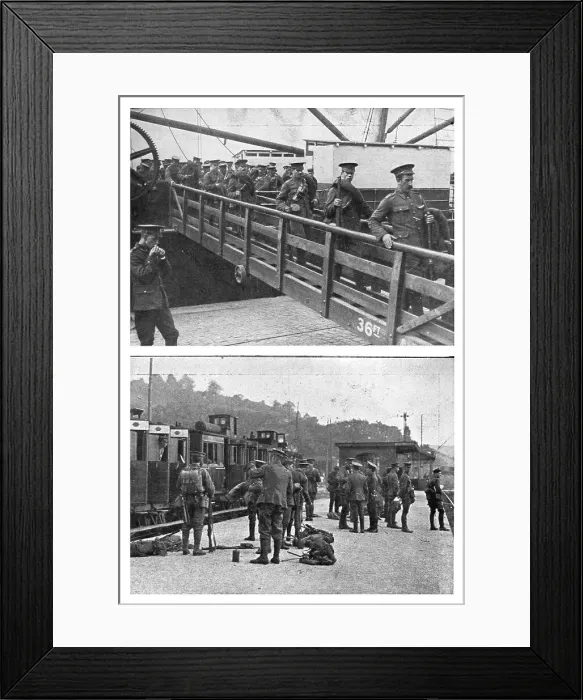 Framed Print : L'Armee Britannique; L'Angleterre met d'a bord en ligne trois divisions, 1914. Creator: Unknown Framed Print : L'Armee Britannique; L'Angleterre met d'a bord en ligne trois divisions, 1914. Creator: Unknown