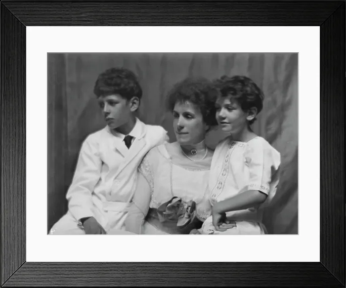 Framed Print : Kennerley, Mitchell, Mrs. and boys, portrait photograph, 1912 or 1913. Creator: Arnold Genthe Framed Print : Kennerley, Mitchell, Mrs. and boys, portrait photograph, 1912 or 1913. Creator: Arnold Genthe
