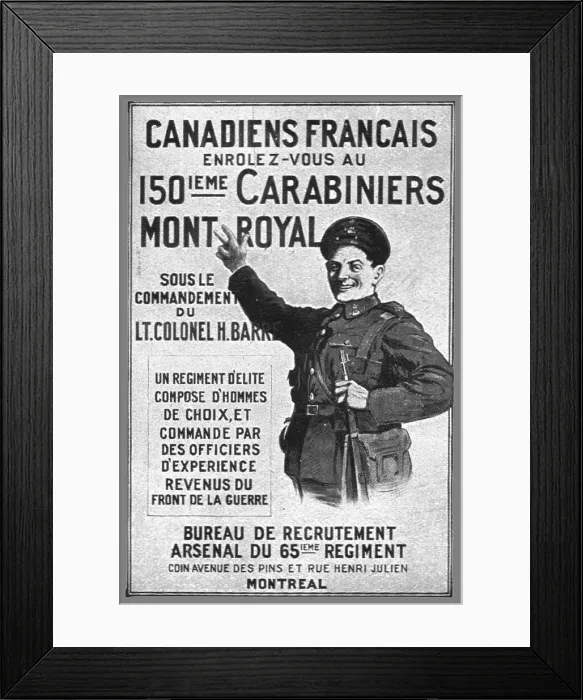 Framed Print : Un appel aux Canadiens francais, 1914. Creator: Unknown Framed Print : Un appel aux Canadiens francais, 1914. Creator: Unknown