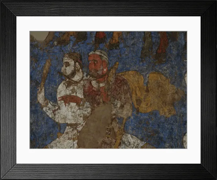 Framed Print : Afrasiab murals: West wall: Ambassadors (Detail), 7th century. Creator: Sogdian Art Framed Print : Afrasiab murals: West wall: Ambassadors (Detail), 7th century. Creator: Sogdian Art