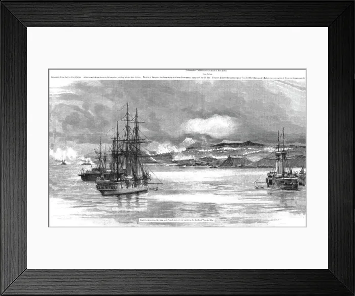 Framed Print : The Civil War in Chili, The Battle of Vina Del Mar, 1891. Creator: Charles William Wyllie Framed Print : The Civil War in Chili, The Battle of Vina Del Mar, 1891. Creator: Charles William Wyllie